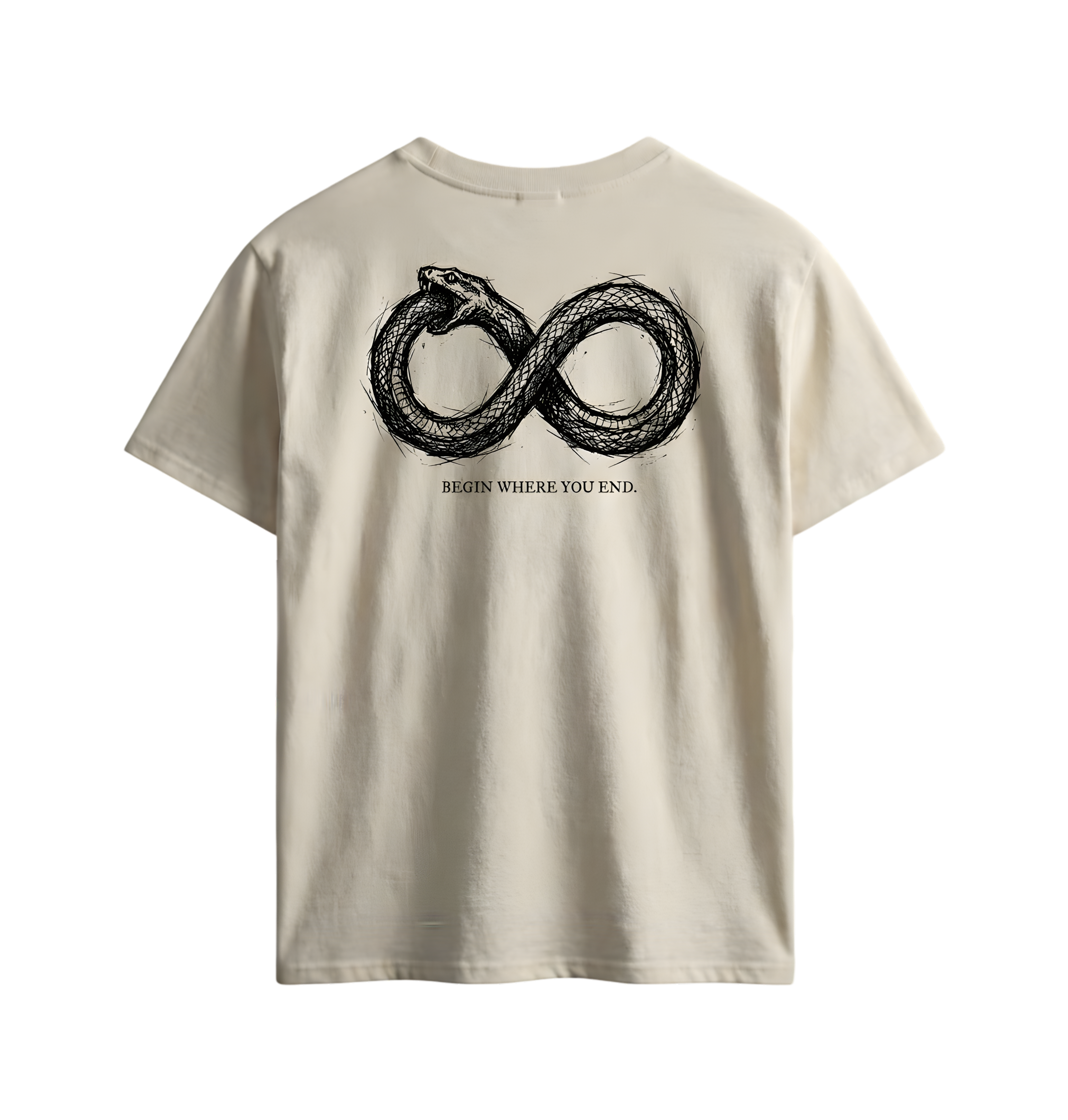 T-shirt back print Oat