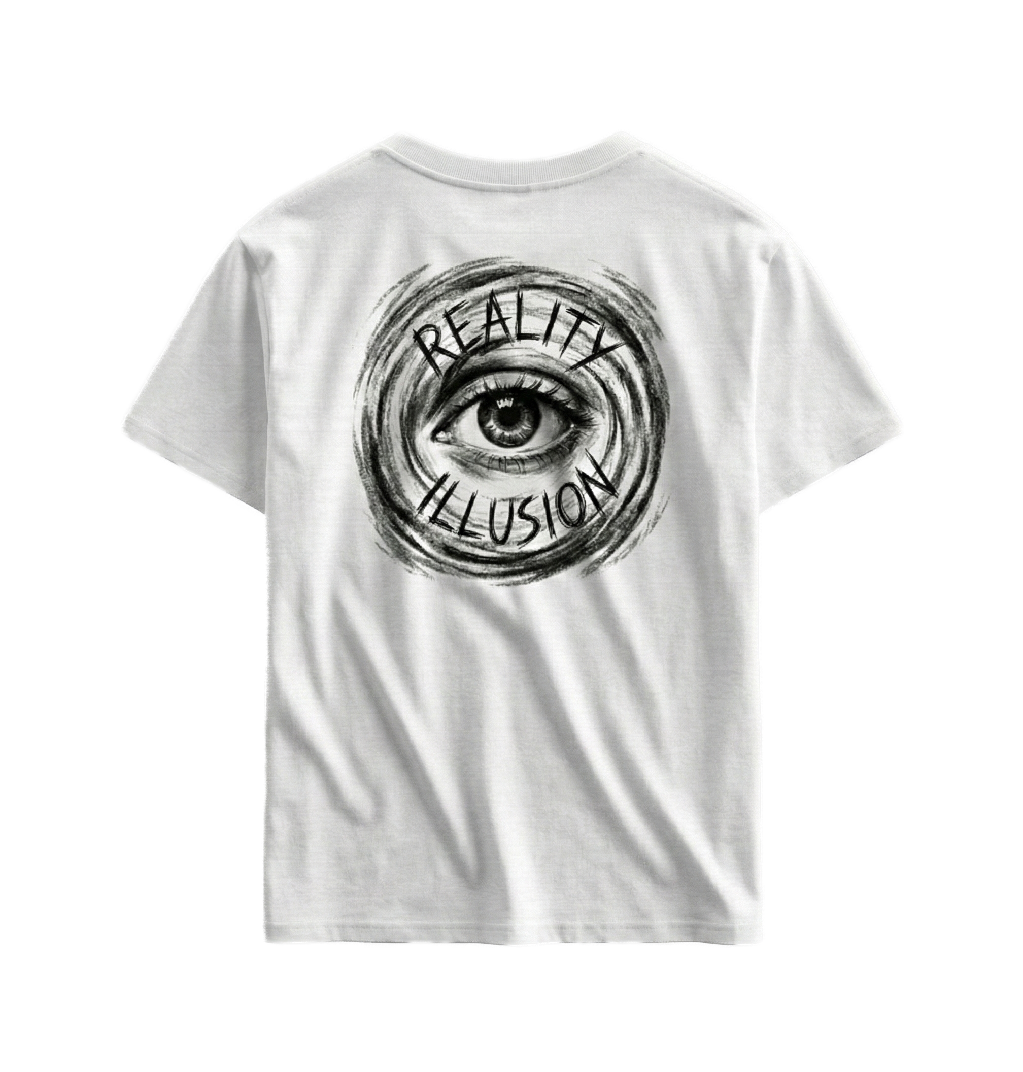 White t shirt with back print