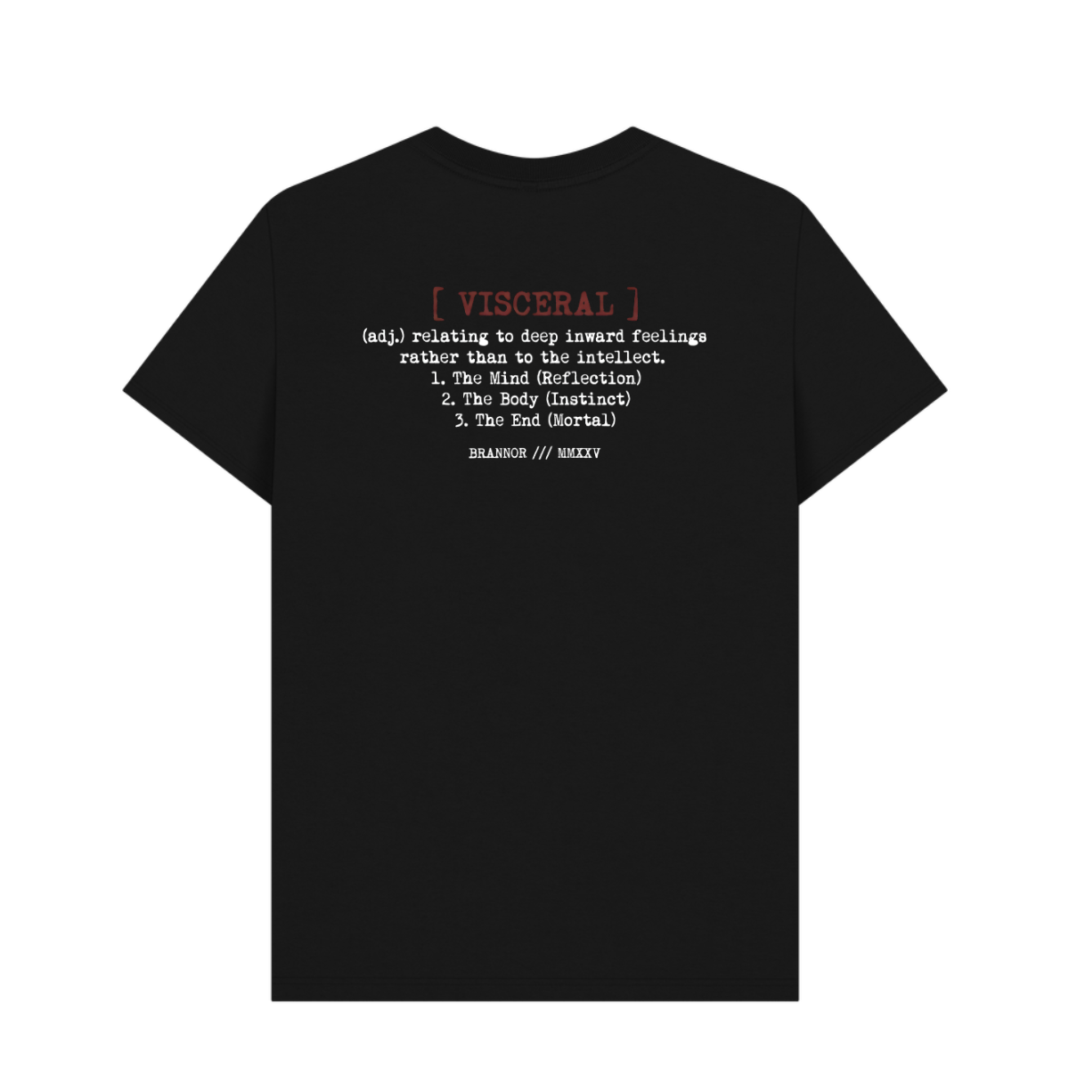 Black t-shirt with text design